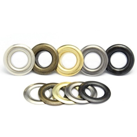 Oczko 8 mm metalowe z podkładkami
