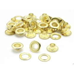 Oczko 8 mm metalowe z podkładkami 2